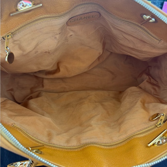 Authentic Chanel Orange Timeless Caviar Dome Zip Tote Shoulder Bag - Picture 13 of 16